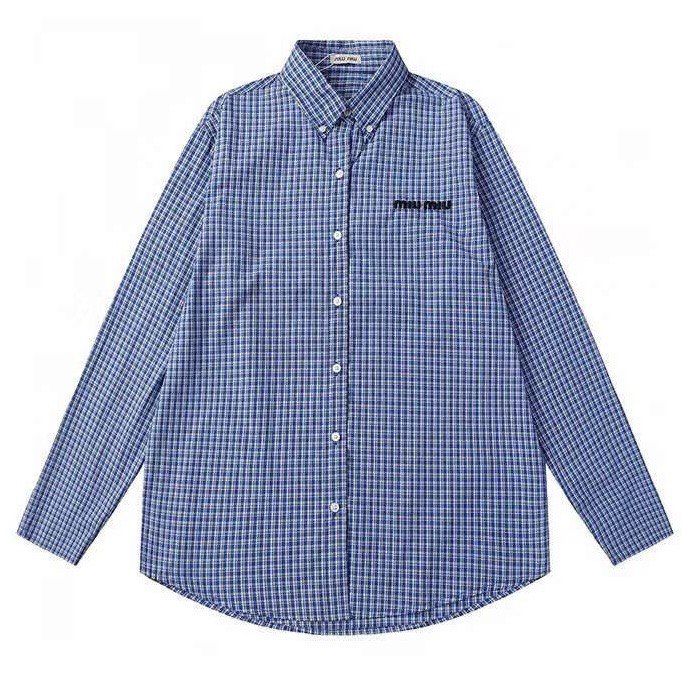 MIU MIU Check Shirt 'Blue'