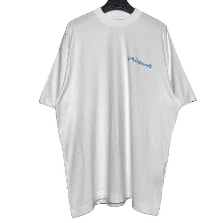 VETEMENTS  Oversized Logo Print Cotton Jersey T-Shirt  White