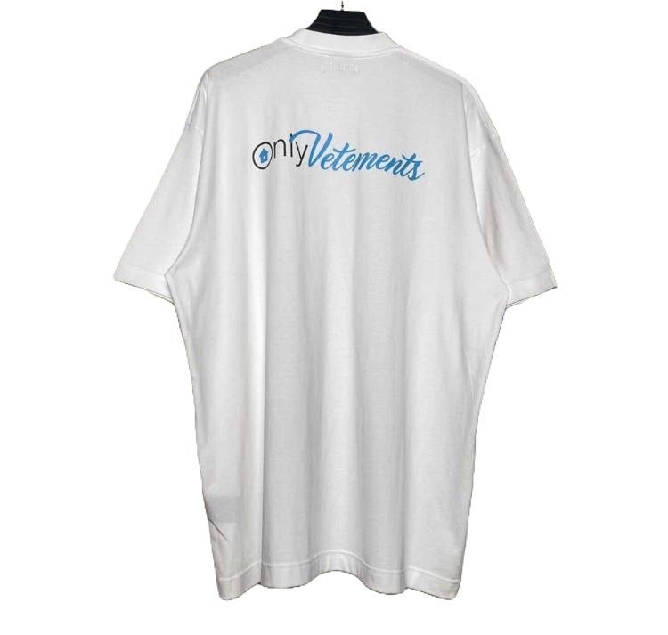 VETEMENTS  Oversized Logo Print Cotton Jersey T-Shirt  White