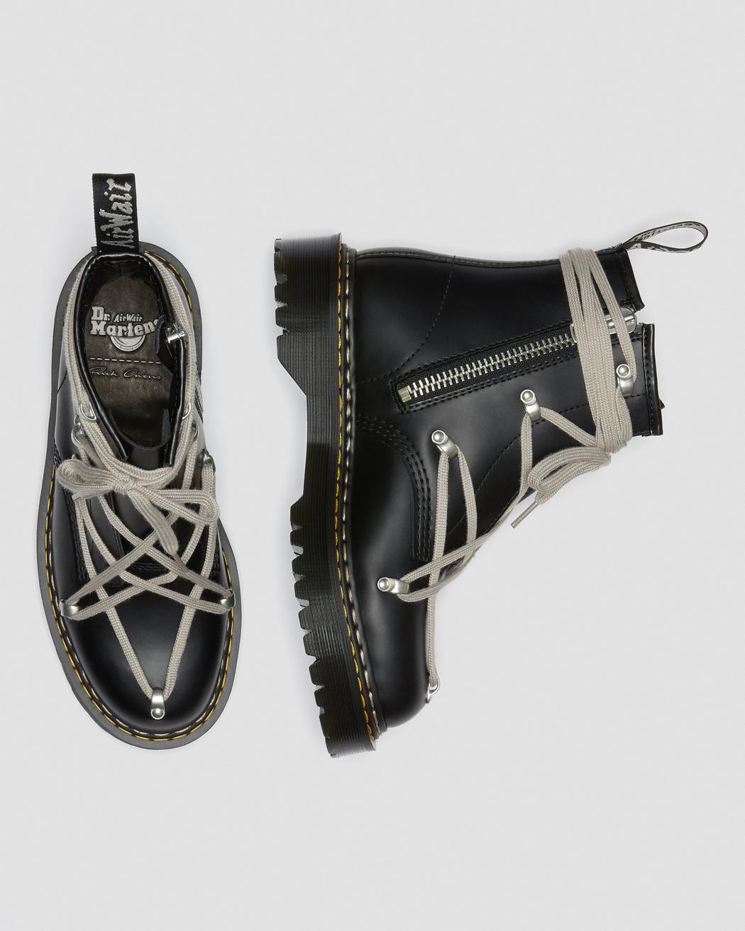 RICK OWENS x DR. MARTENS 1460 Bex Leather Lace Up Boots