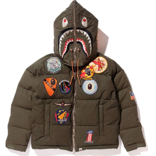 BAPE X Readymade Shark Hoodie Down Jacket