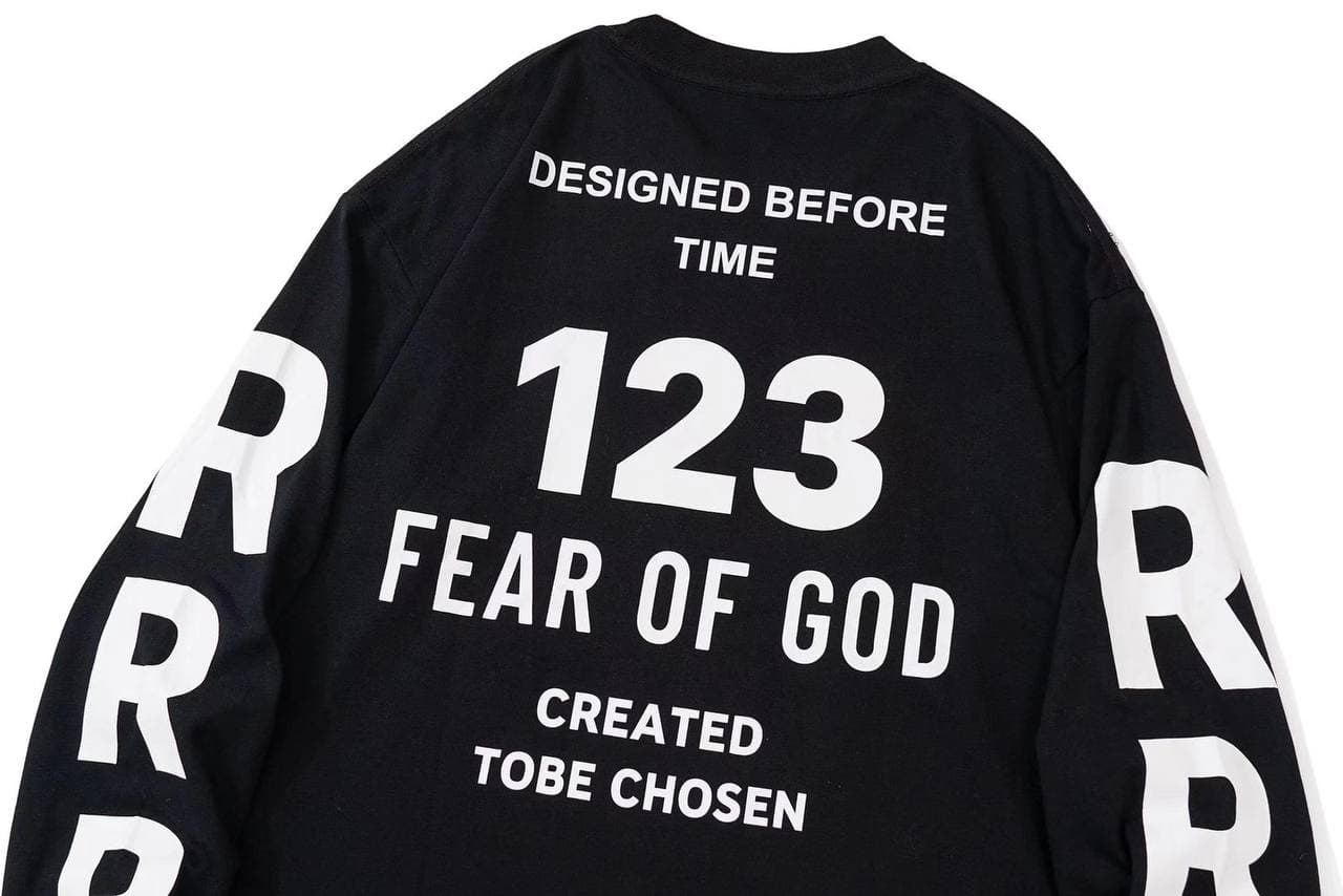 FEAR OF GOD x RRR 123 Long Sleeve Black T-shirt – OUTGUM