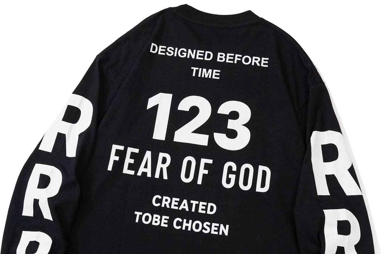 FEAR OF GOD x RRR 123 Long Sleeve Black T-shirt