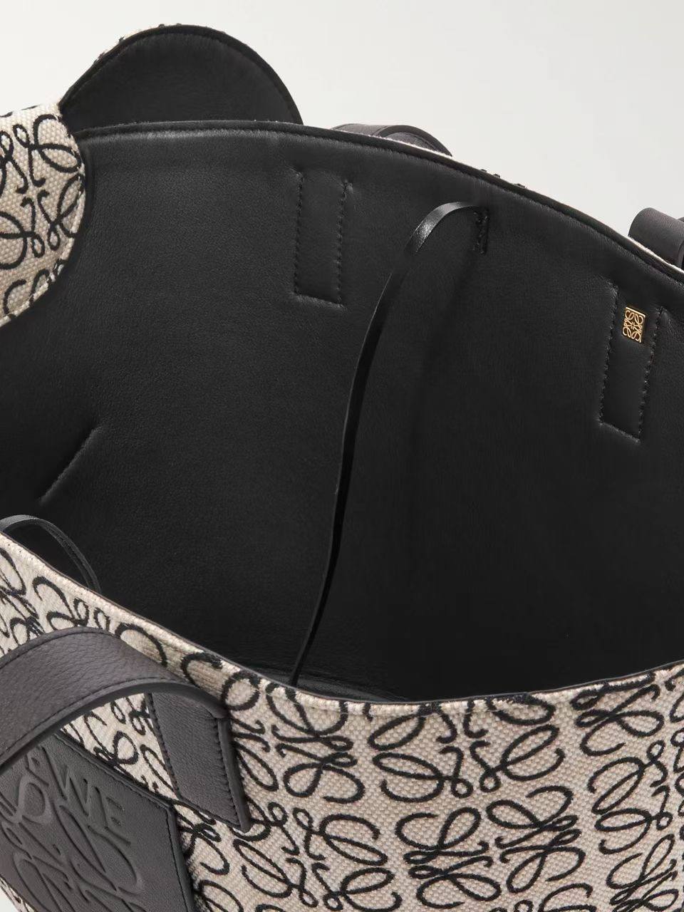 LOEWE x Joe Brainard Elephant Leather-Trimmed Logo-Jacquard Canvas Tote Bag
