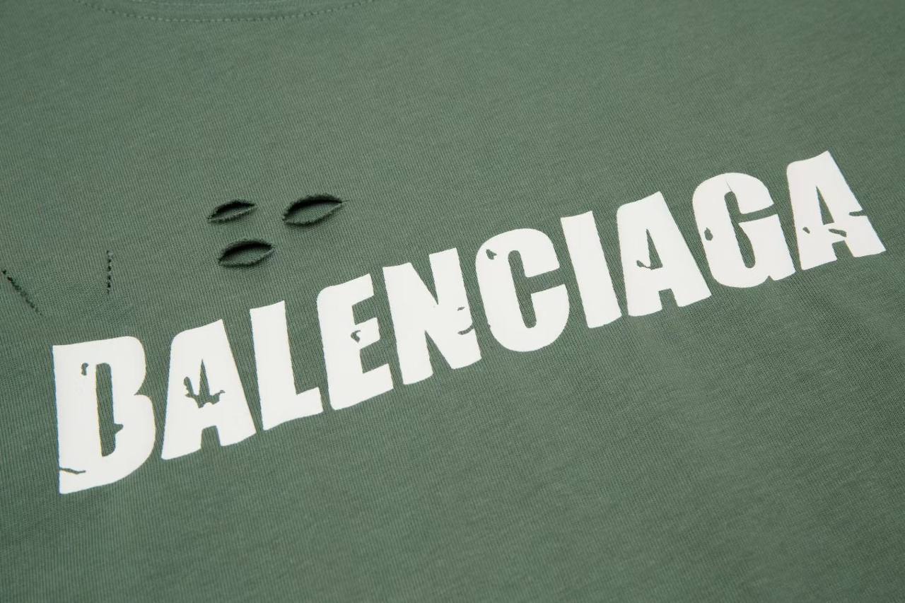 BALENCIAGA Distressed Logo-Print T-Shirt