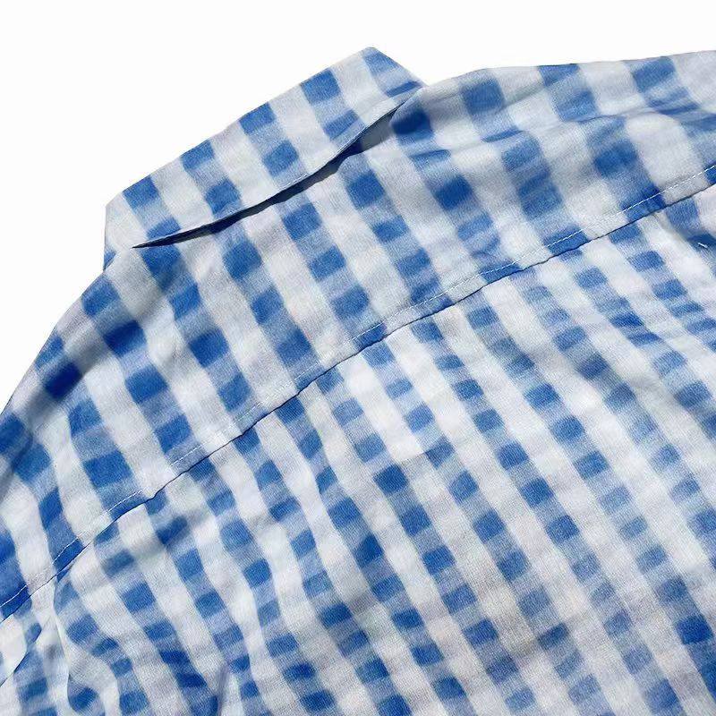 JACQUEMUS Jean Water-Print Gingham Shirt