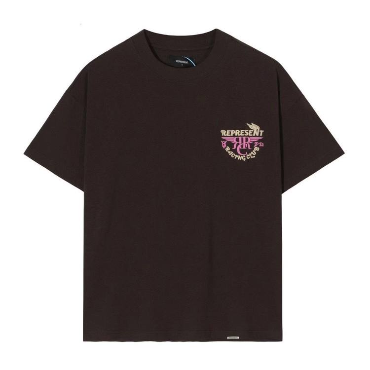 REPRESENT Brown Logo-Print T-Shirt