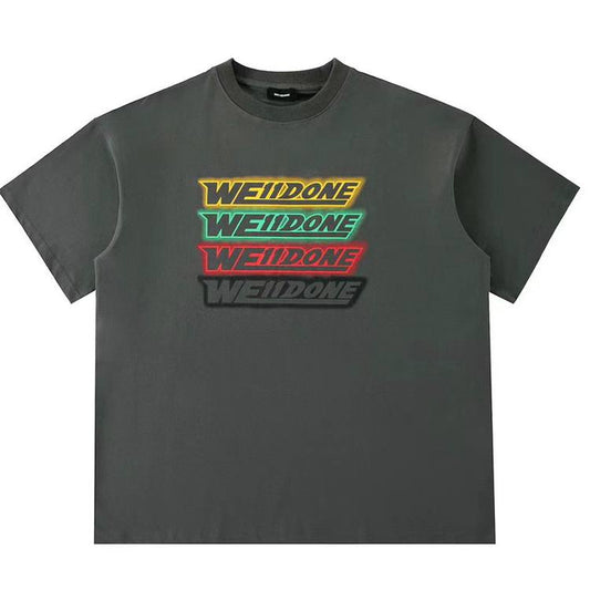 We11done Black Logo-Print T-Shirt