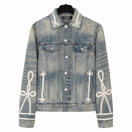 AMIRI Distressed Denim Blue Jacket