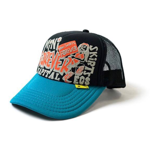 KAPITAL Legs Mini Skirts Forever Trucker Black/White Hat