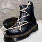 RICK OWENS x DR. MARTENS 1460 Bex Leather Lace Up Boots