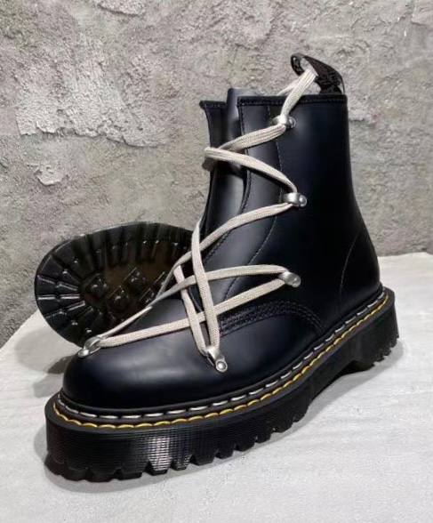 RICK OWENS x DR. MARTENS 1460 Bex Leather Lace Up Boots