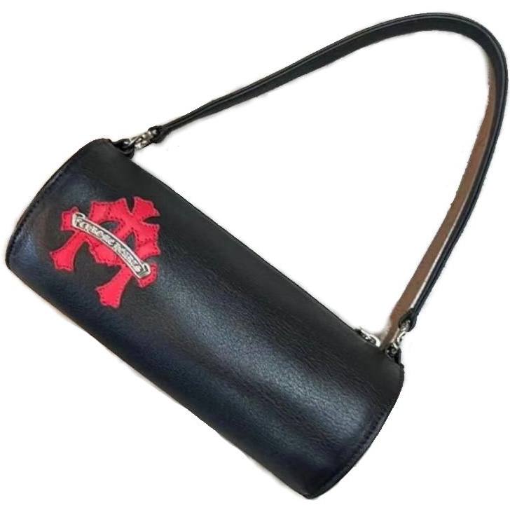 GRINDS CEMETERY CROSS & CHROME HEARTS Scroll Patch Small Hand Bag