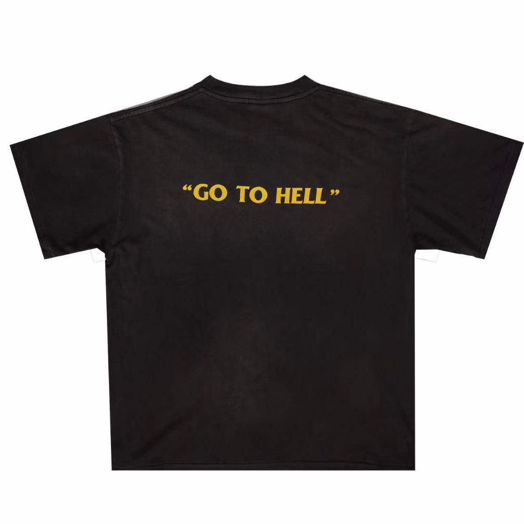 SAINT MICHAEL "Go To Hell"  Black T-Shirt