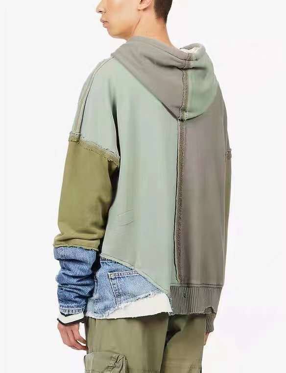 GREG LAUREN Colour-block Panelled Hoodie