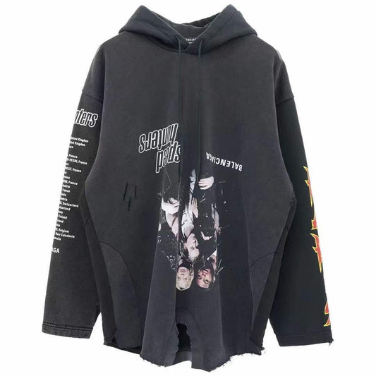 BALENCIAGA Upside Down Hoodie Oversized In Black