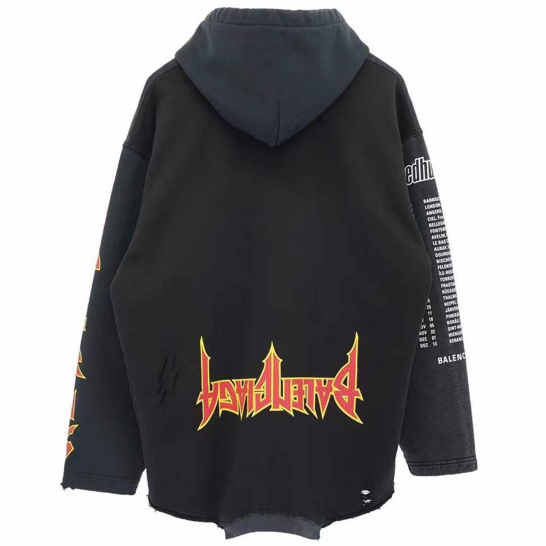 BALENCIAGA Upside Down Hoodie Oversized In Black