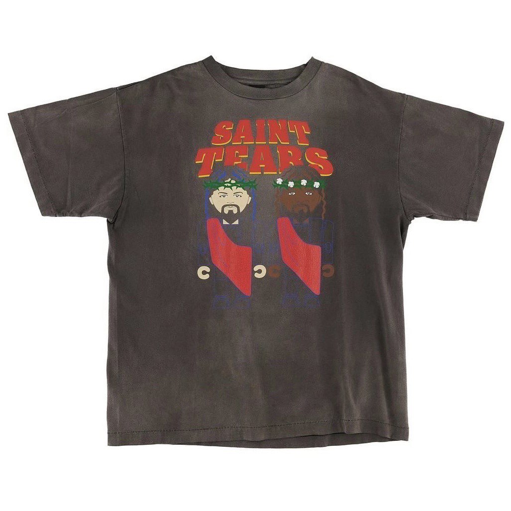 SAINT MICHAEL x DENIM TEARS Purplelp T-Shirt Vintage Black