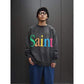 SAINT MICHAEL Logo Print Cotton Jersey Sweatshirt