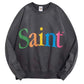 SAINT MICHAEL Logo Print Cotton Jersey Sweatshirt