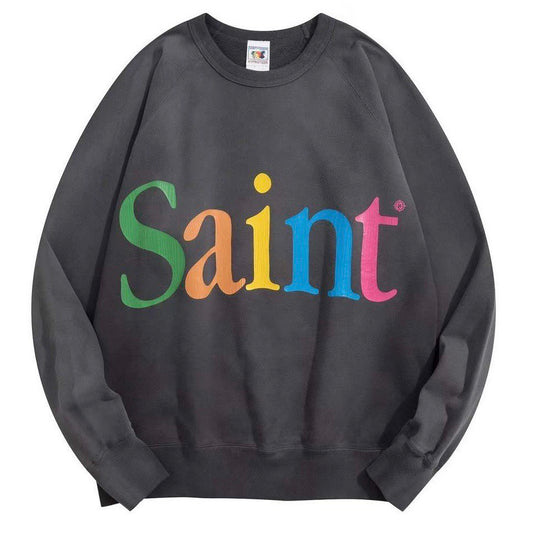 SAINT MICHAEL Logo Print Cotton Jersey Sweatshirt