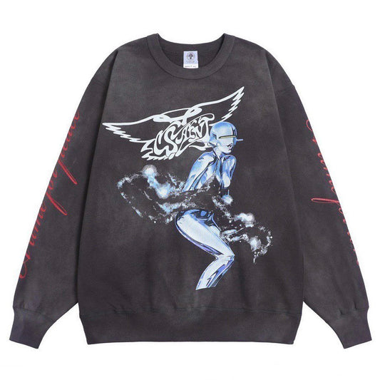 SAINT MICHAEL X SORAYAMA Graphic Print Crew-Neck Sweatshirt