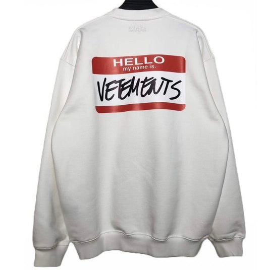 VETEMENTS My Name Is tag-print sweatshirt