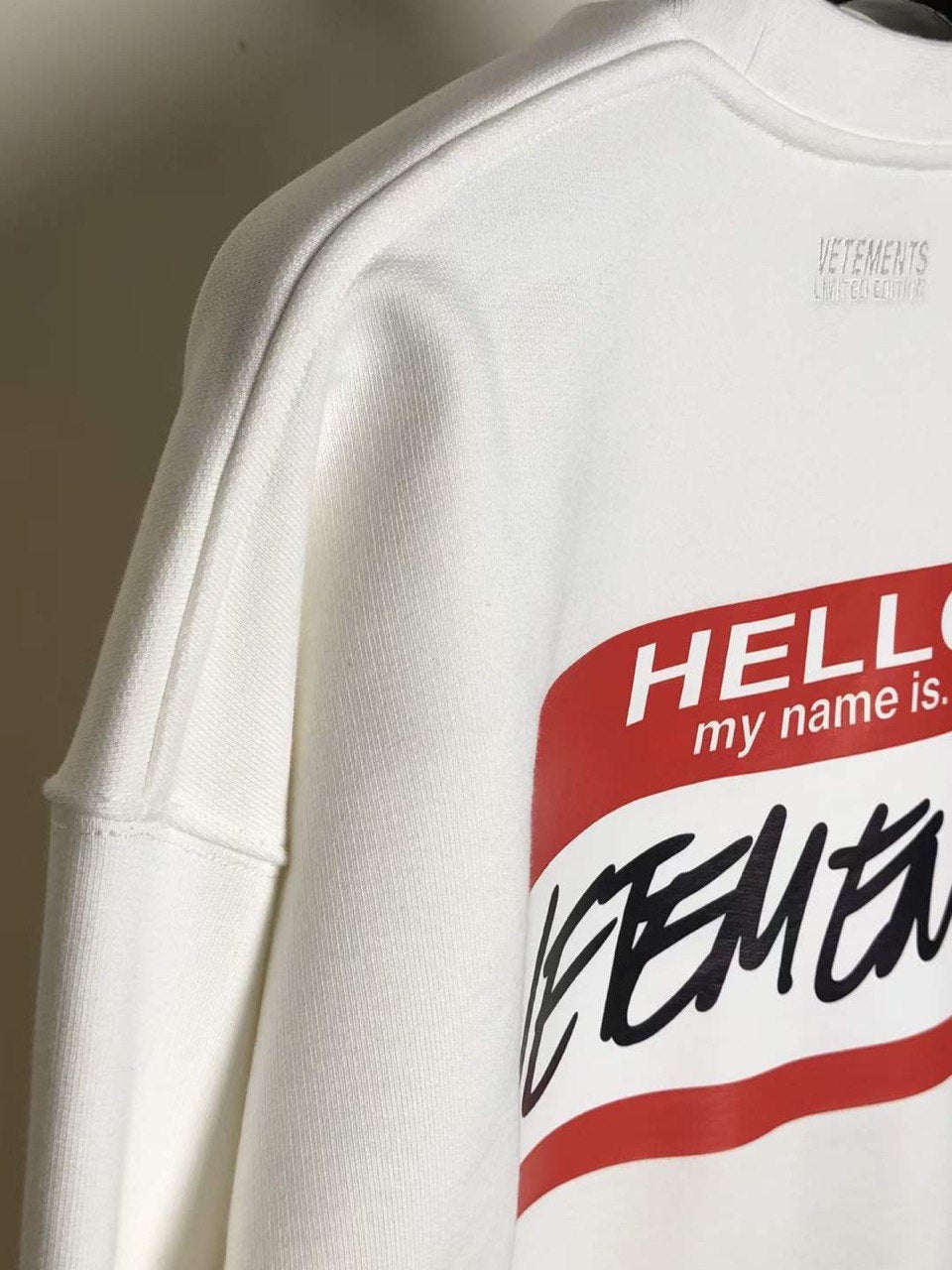 VETEMENTS My Name Is tag-print sweatshirt