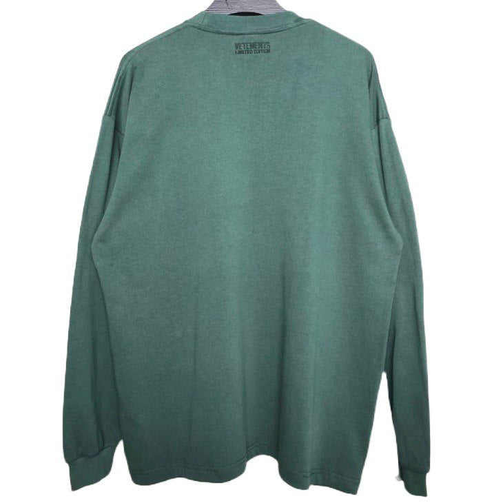 VETEMENTS Police Green Long-sleeved T-shirt