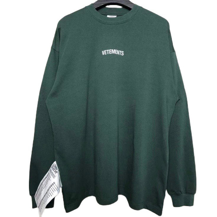 VETEMENTS Police Green Long-sleeved T-shirt