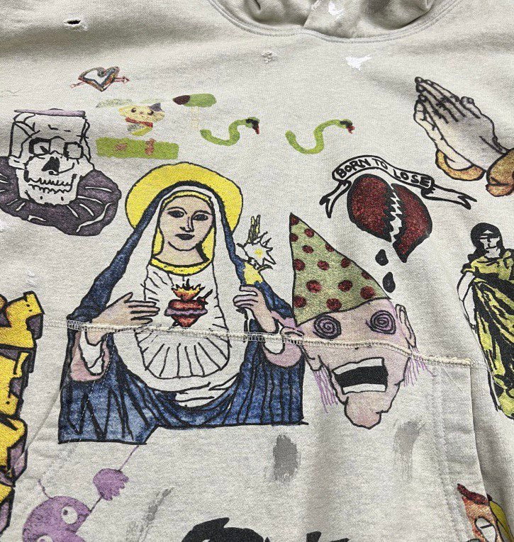 SAINT MICHAEL  Graffiti Print Hoodie