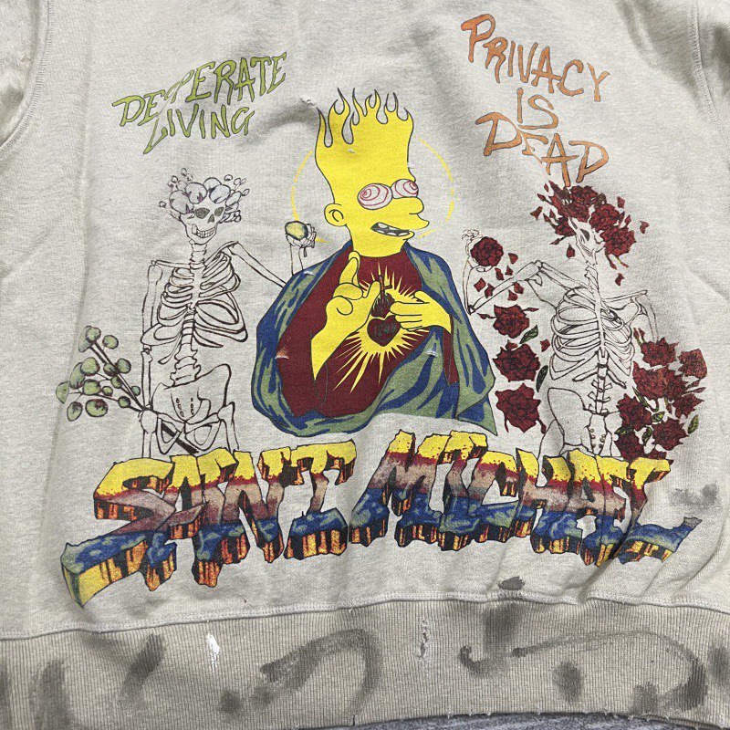 SAINT MICHAEL  Graffiti Print Hoodie