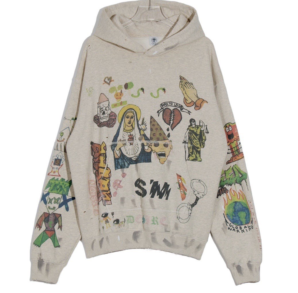 SAINT MICHAEL  Graffiti Print Hoodie