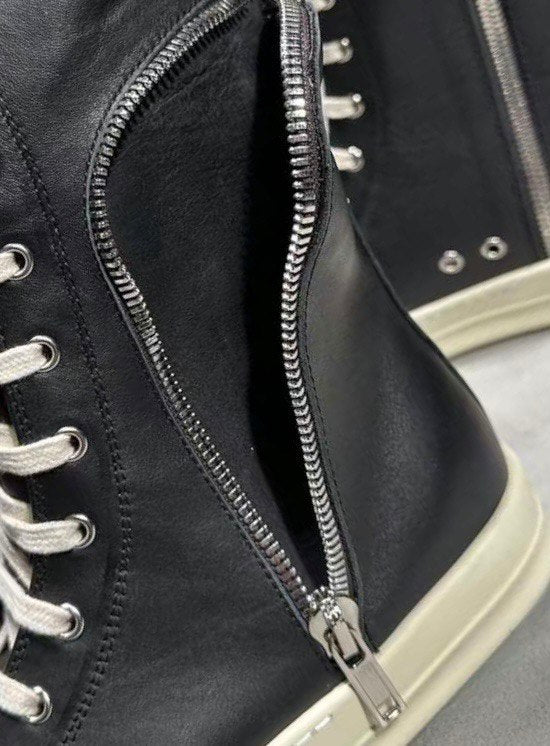 RICK OWENS Black High Pocket Sneakers