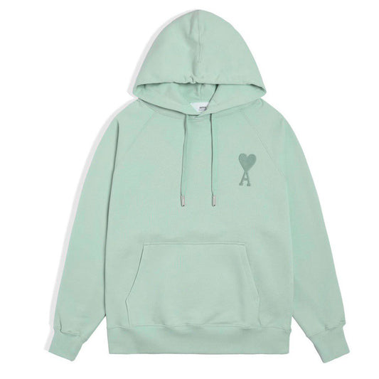 AMI Tonal Heart Popover Hoodie