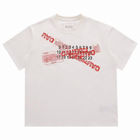 MAISON MARGIELA Caution tape print T-shirt