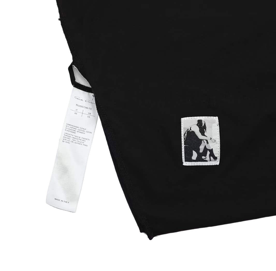 RICK OWENS x  MICHELE LAMY  Tommy Printed Cotton Black T-Shirt